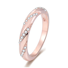 Load image into Gallery viewer, CZ Ribbon Ring Rose