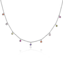 Load image into Gallery viewer, Rainbow Rain Necklace Silver
