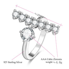 Load image into Gallery viewer, CZ Crystal Harp Ring Silver