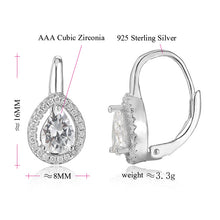 Load image into Gallery viewer, Tear Drop Halo Pendant Sleeper Earrings