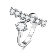 Load image into Gallery viewer, CZ Crystal Harp Ring Silver