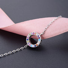 Load image into Gallery viewer, Silver Multicolour CZ Halo Bracelet