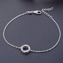 Load image into Gallery viewer, Silver Multicolour CZ Halo Bracelet
