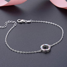 Load image into Gallery viewer, Silver Multicolour CZ Halo Bracelet