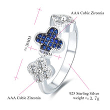 Load image into Gallery viewer, Sapphire CZ Clover Ring