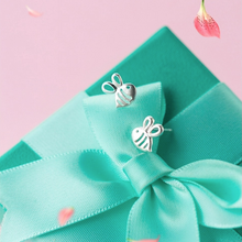 Load image into Gallery viewer, Tiny Silver Bee Earrings