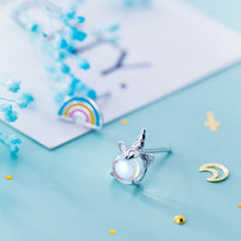 Load image into Gallery viewer, Rainbow Unicorn Asymmetrical Earrings