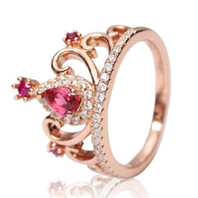 Load image into Gallery viewer, Rose Gold CZ Crown Ring
