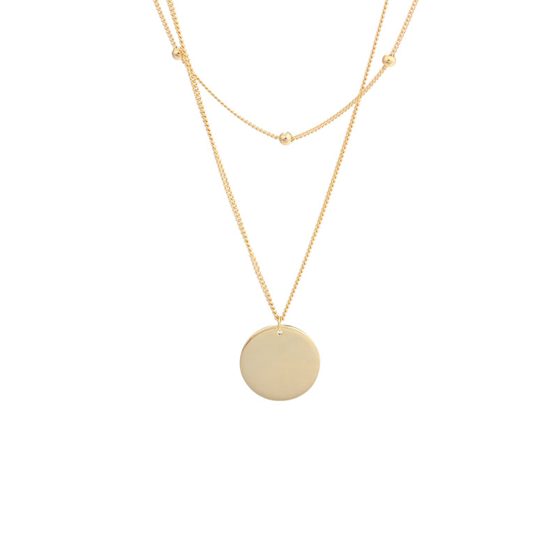 Minimalist layered Gold Pendant Necklace