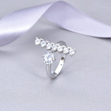 Load image into Gallery viewer, CZ Crystal Harp Ring Silver