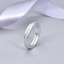 Load image into Gallery viewer, CZ Halo Stacker Ring Silver