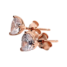 Load image into Gallery viewer, Rose Gold Heart Earrings