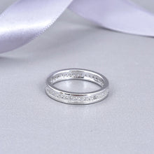 Load image into Gallery viewer, CZ Halo Stacker Ring Silver