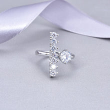 Load image into Gallery viewer, CZ Crystal Harp Ring Silver