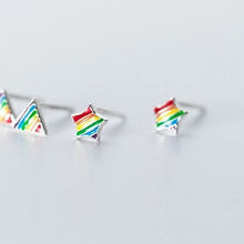 Load image into Gallery viewer, Rainbow Star Earrings