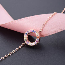 Load image into Gallery viewer, Rose Multicolour CZ Halo Bracelet 
