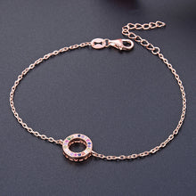 Load image into Gallery viewer, Rose Multicolour CZ Halo Bracelet 
