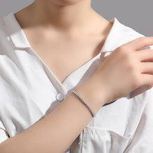 Load image into Gallery viewer, Adjustable Silver CZ Bracelet