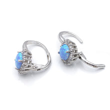 Load image into Gallery viewer, Aquamarine Opal Sleeper Earrings