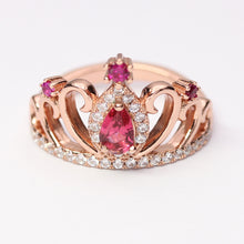 Load image into Gallery viewer, Rose Gold CZ Crown Ring
