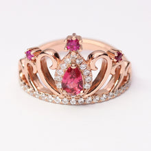 Load image into Gallery viewer, Rose Gold CZ Crown Ring