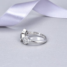 Load image into Gallery viewer, Sapphire CZ Clover Ring