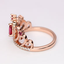 Load image into Gallery viewer, Rose Gold CZ Crown Ring