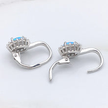 Load image into Gallery viewer, Aquamarine Opal Sleeper Earrings