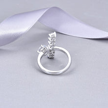 Load image into Gallery viewer, CZ Crystal Harp Ring Silver