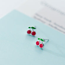 Load image into Gallery viewer, Tiny Cherry Earrings
