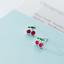 Load image into Gallery viewer, Tiny Cherry Earrings