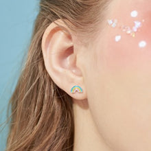 Load image into Gallery viewer, Rainbow Unicorn Asymmetrical Earrings
