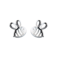 Load image into Gallery viewer, Tiny Silver Bee Earrings
