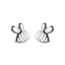 Load image into Gallery viewer, Tiny Silver Bee Earrings