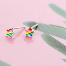Load image into Gallery viewer, Rainbow Star Earrings