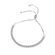 Load image into Gallery viewer, Adjustable Silver CZ Bracelet