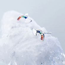 Load image into Gallery viewer, Tiny Rainbow Earrings