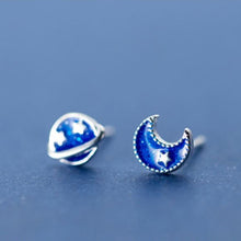 Load image into Gallery viewer, Blue Planet & Star Earrings
