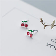 Load image into Gallery viewer, Tiny Cherry Earrings