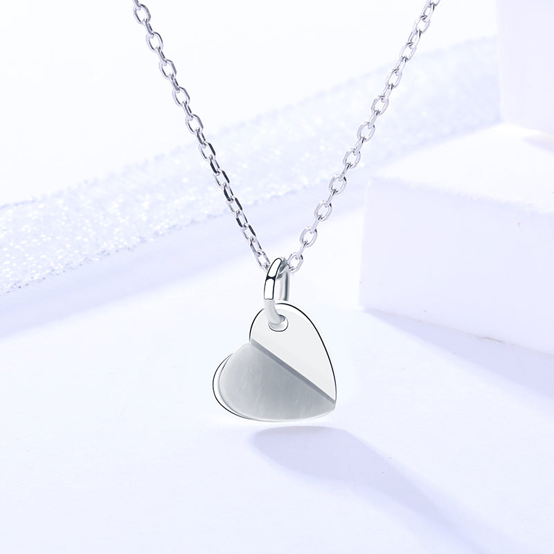 Minimalist Silver Heart Necklace