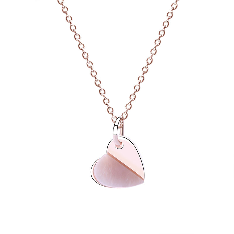 Minimalist Rose Heart Necklace