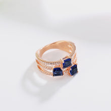 Load image into Gallery viewer, Sapphire Trinity Ring Rose