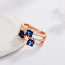 Load image into Gallery viewer, Sapphire Trinity Ring Rose