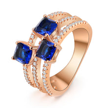 Load image into Gallery viewer, Sapphire Trinity Ring Rose