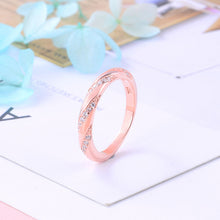 Load image into Gallery viewer, CZ Ribbon Ring Rose