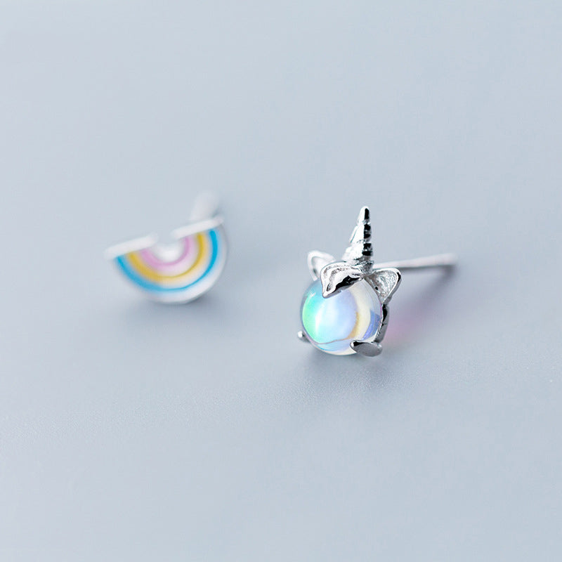 Rainbow Unicorn Asymmetrical Earrings