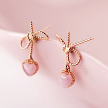 Load image into Gallery viewer, Rose Love Knot Earrings