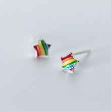 Load image into Gallery viewer, Rainbow Star Earrings