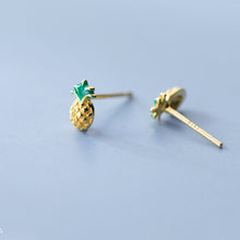 Load image into Gallery viewer, Tiny Gold Pineapple Earrings
