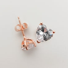 Load image into Gallery viewer, Rose Gold Heart Earrings